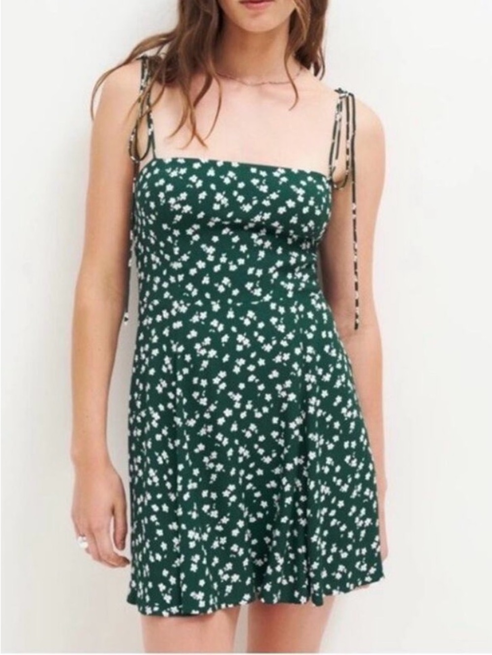 Reformation Presley Ditsy Floral Green Mini Dress
